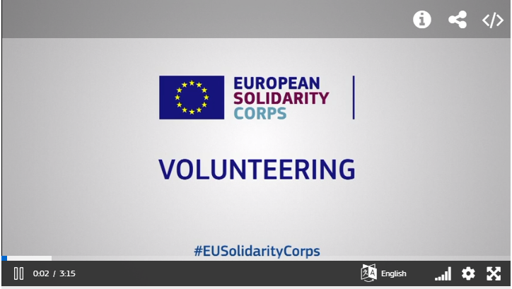 Startmaske des Videos ESC Volunteering
